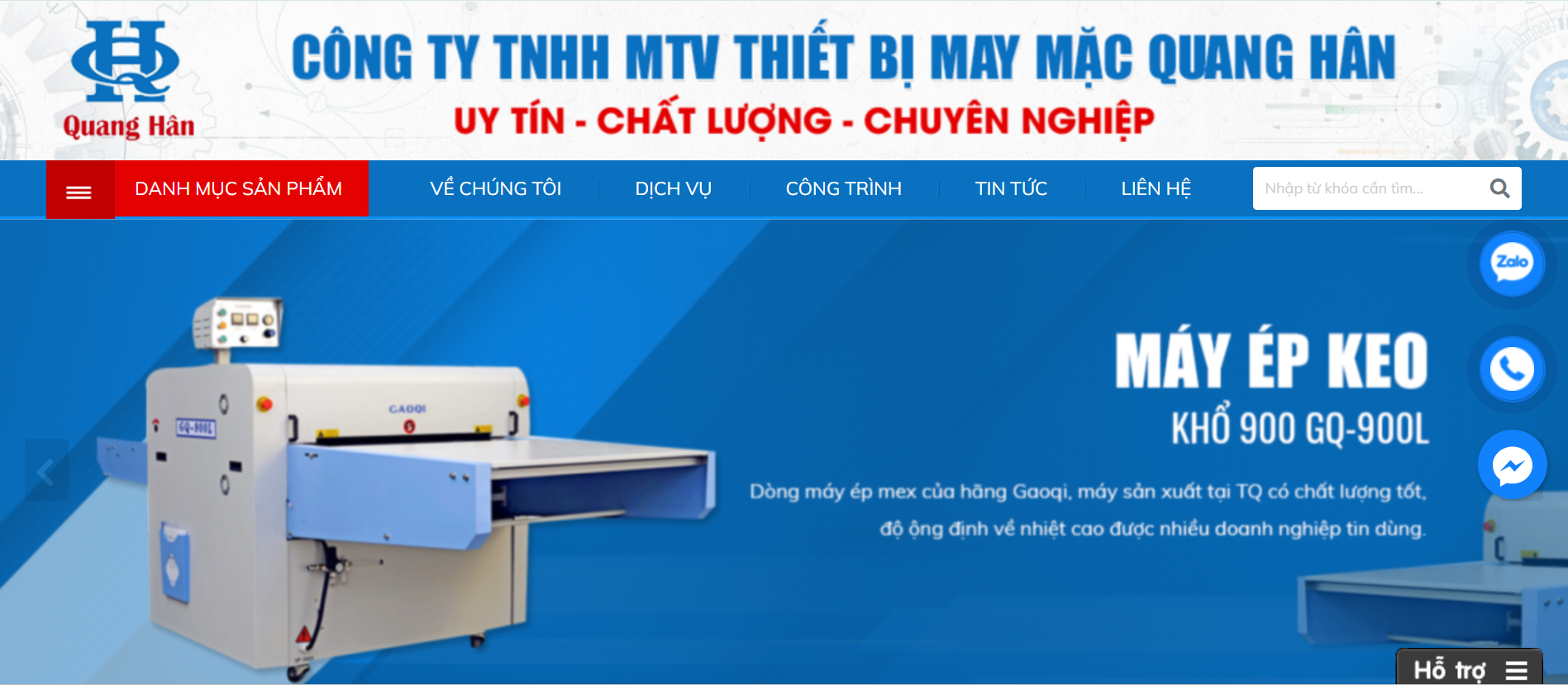 Thiết Kế Website Máy Móc Thiết Bị Ngành May