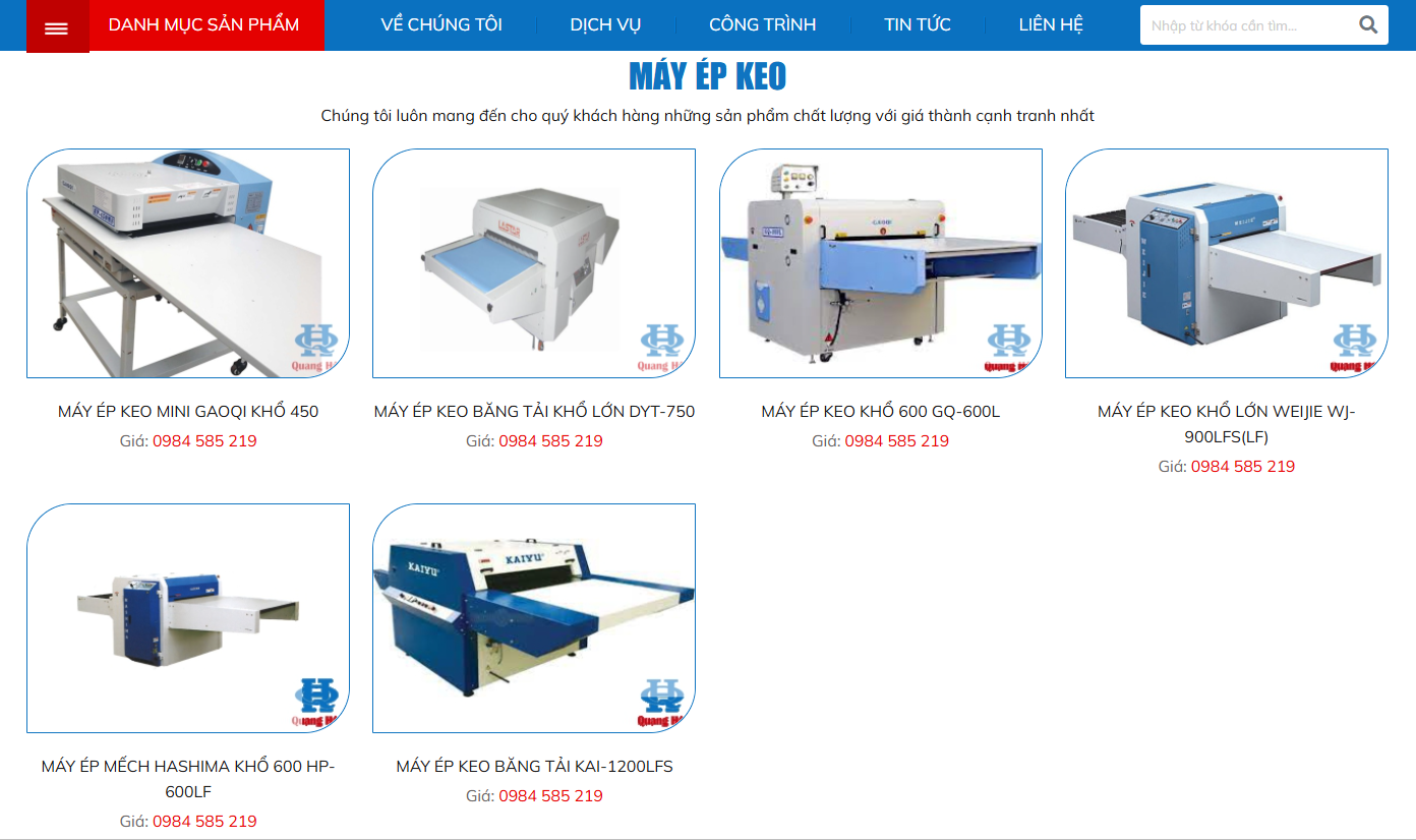 Thiết Kế Website Máy Móc Thiết Bị Ngành May
