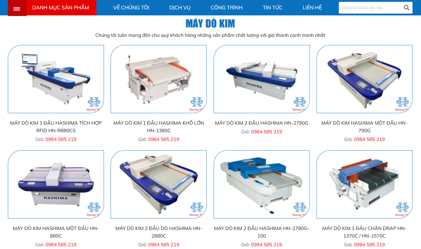 Thiết Kế Website Máy Móc Thiết Bị Ngành May
